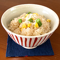 トウモロコシのバター醤油ご飯