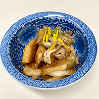 タケノコ芋(京芋)と豚肉の照り煮