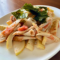 淡竹の明太子バター風味