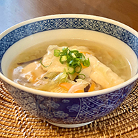 春キャベツとササミのスープ