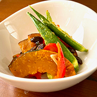 カボチャとのオクラのマリネ