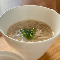 エノキとカブのスープと蒸し焼きエリンギ