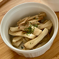 エノキとカブのスープと蒸し焼きエリンギ